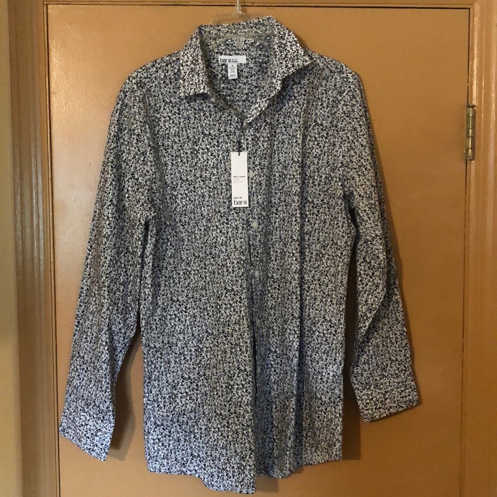 Bar III Black and White button down shirt